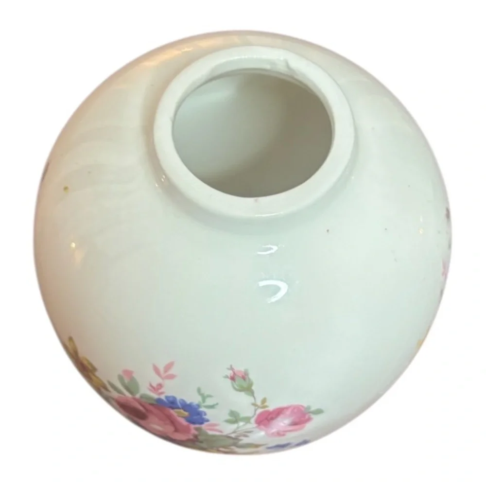 Vintage Flower Vase ANJOU Cottage Pink Rose Mauve Blue Ivory Cream Floral Decor
